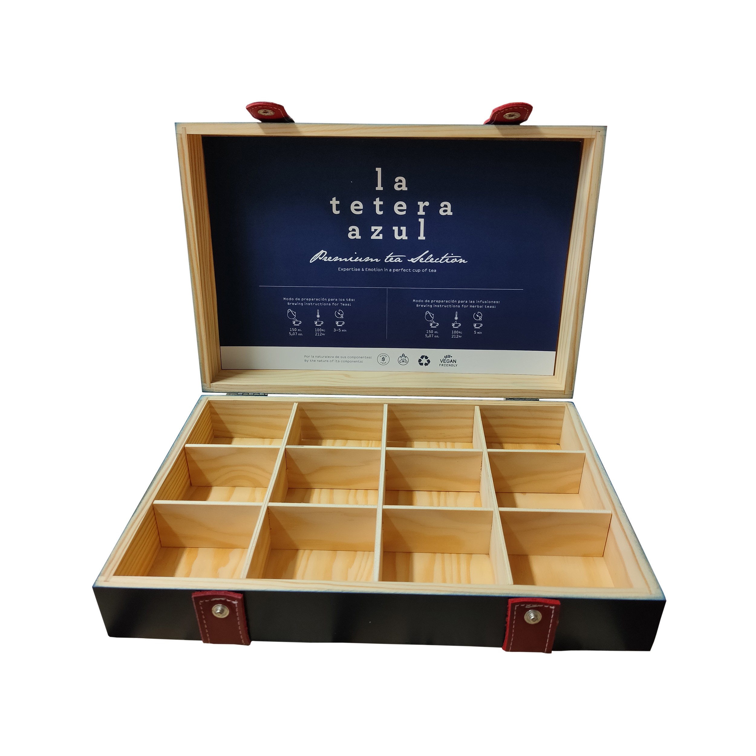 Caja de madera organizadora para tus tés
